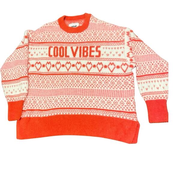 AERIE FURRY OVERSIZED SWEATER COOL VIBES KNITTED SZ M ORANGE BURST COZY WARMTH - Picture 14 of 15